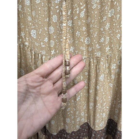 Vintage White Stag Maxi Skirt Womens Large Floral Tiered Boho Peasant Cottage - Picture 6 of 6